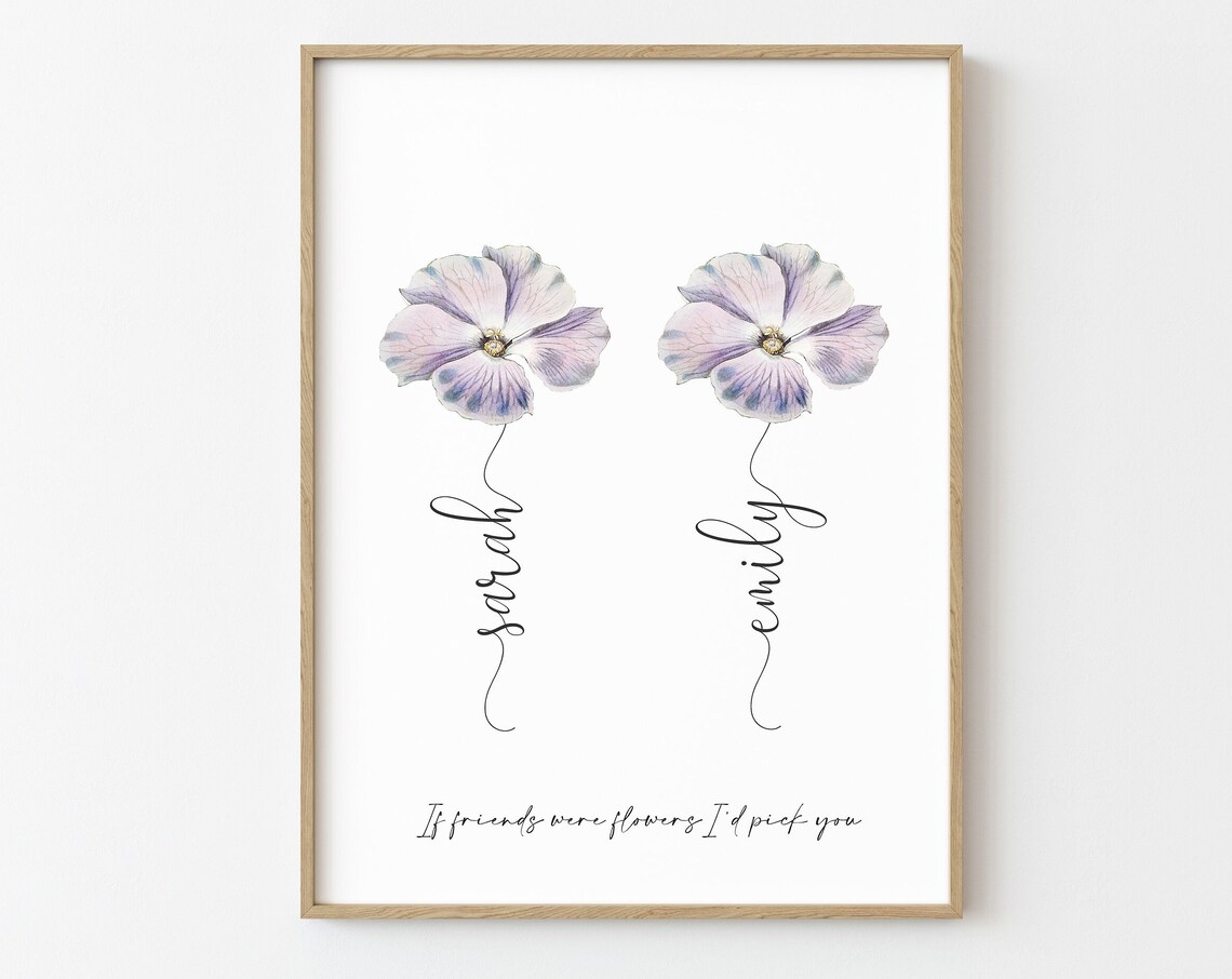 Personalized Best Friend Flower Names If Friends Were Flowers Print