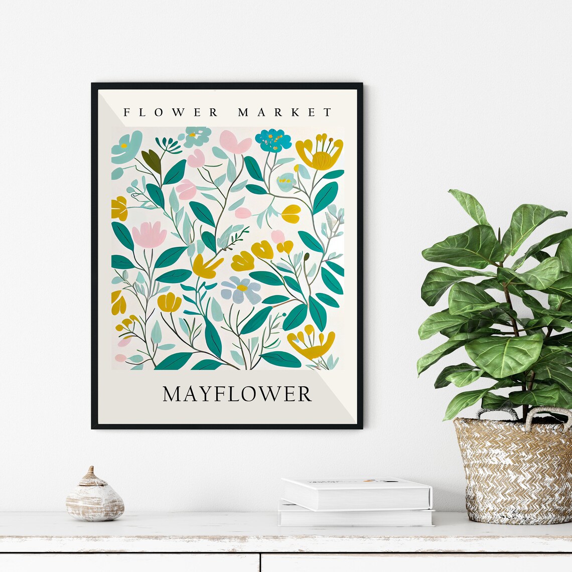Mayflower Colorful Confetti Botanical Flower Market Pastel Art Print - Image 3