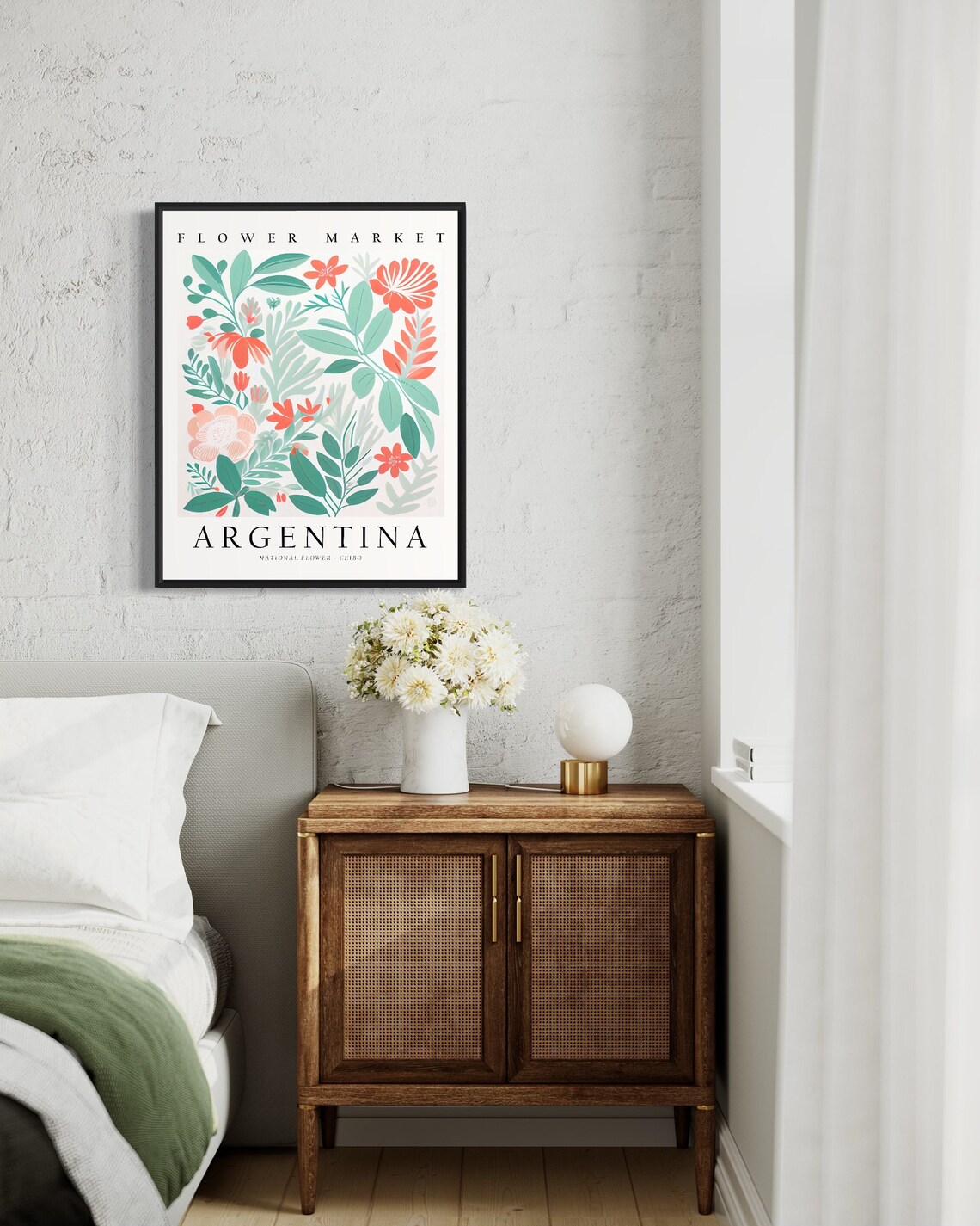 Argentina National Flower Ceibo Botanical Art Print - Image 3