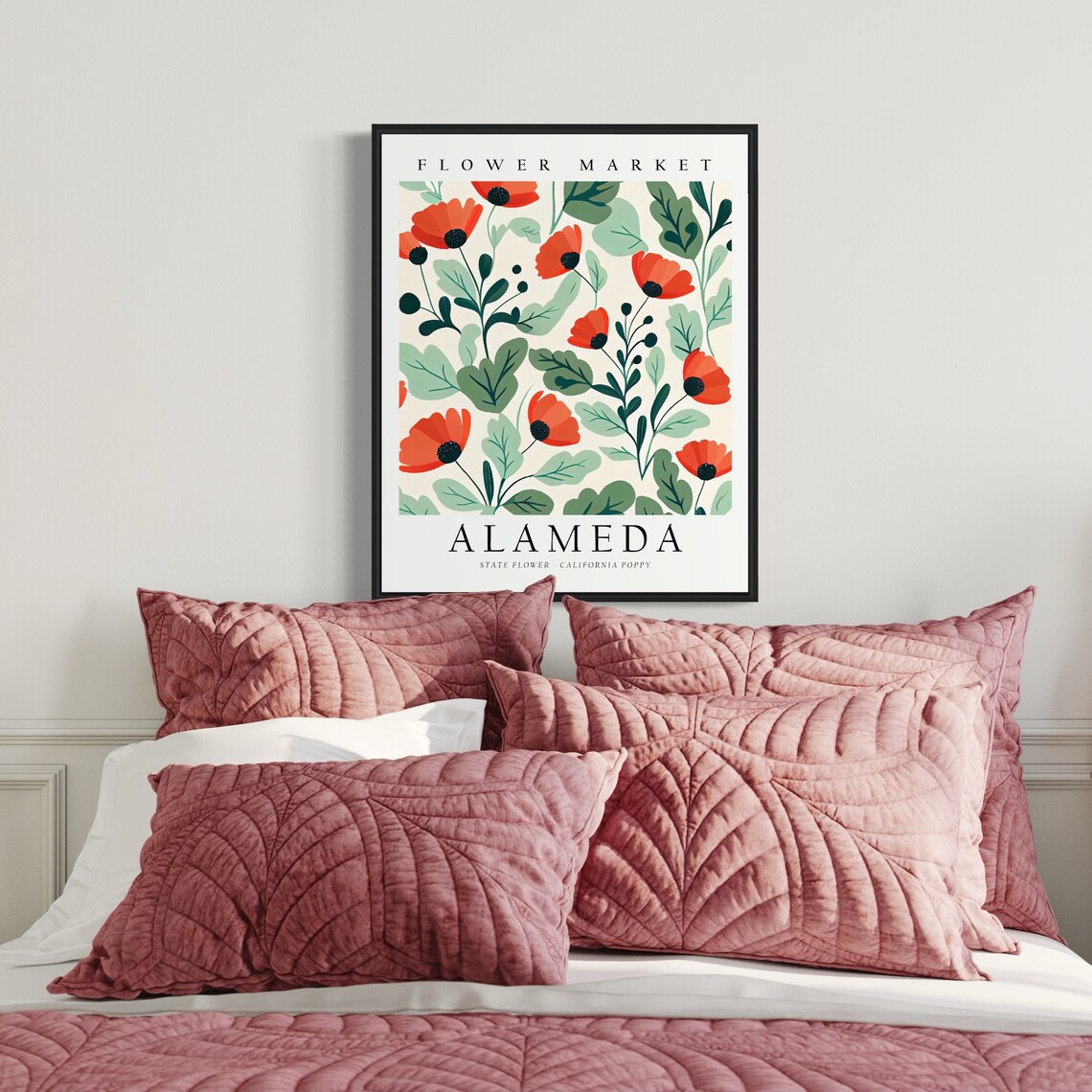 Alameda California Flower Market Orange California Poppy Poster - Image 3
