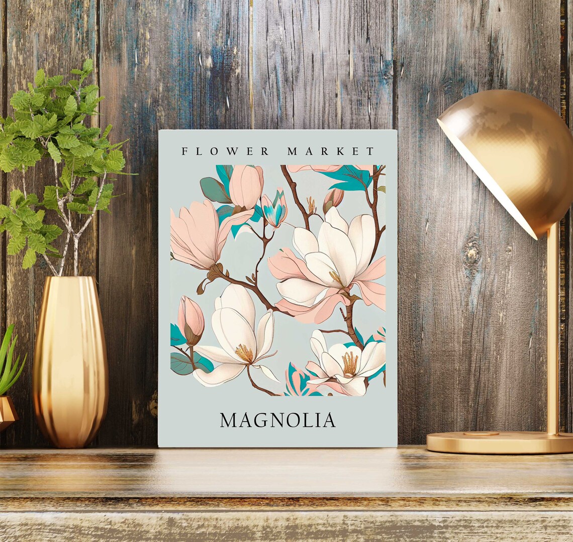 Magnolia Blossom Blush Ivory Botanical Flower Market Pastel Art Print - Image 3