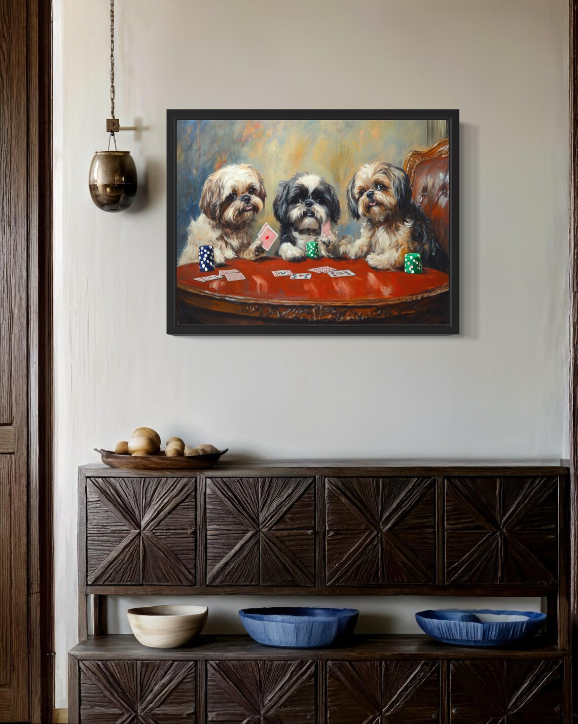 Shih Tzu Playing Cards Poker Humor Art Print - Image 2