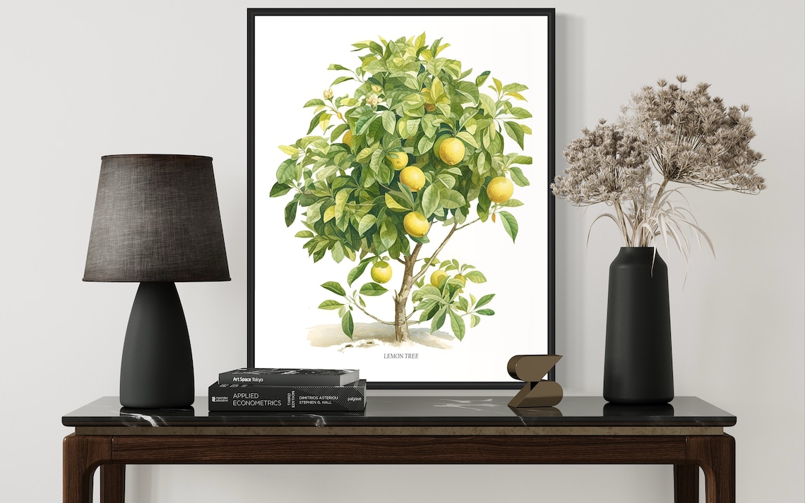 Lemon Tree Wall Art Print, Kitchen Fruit Decor - Image 2