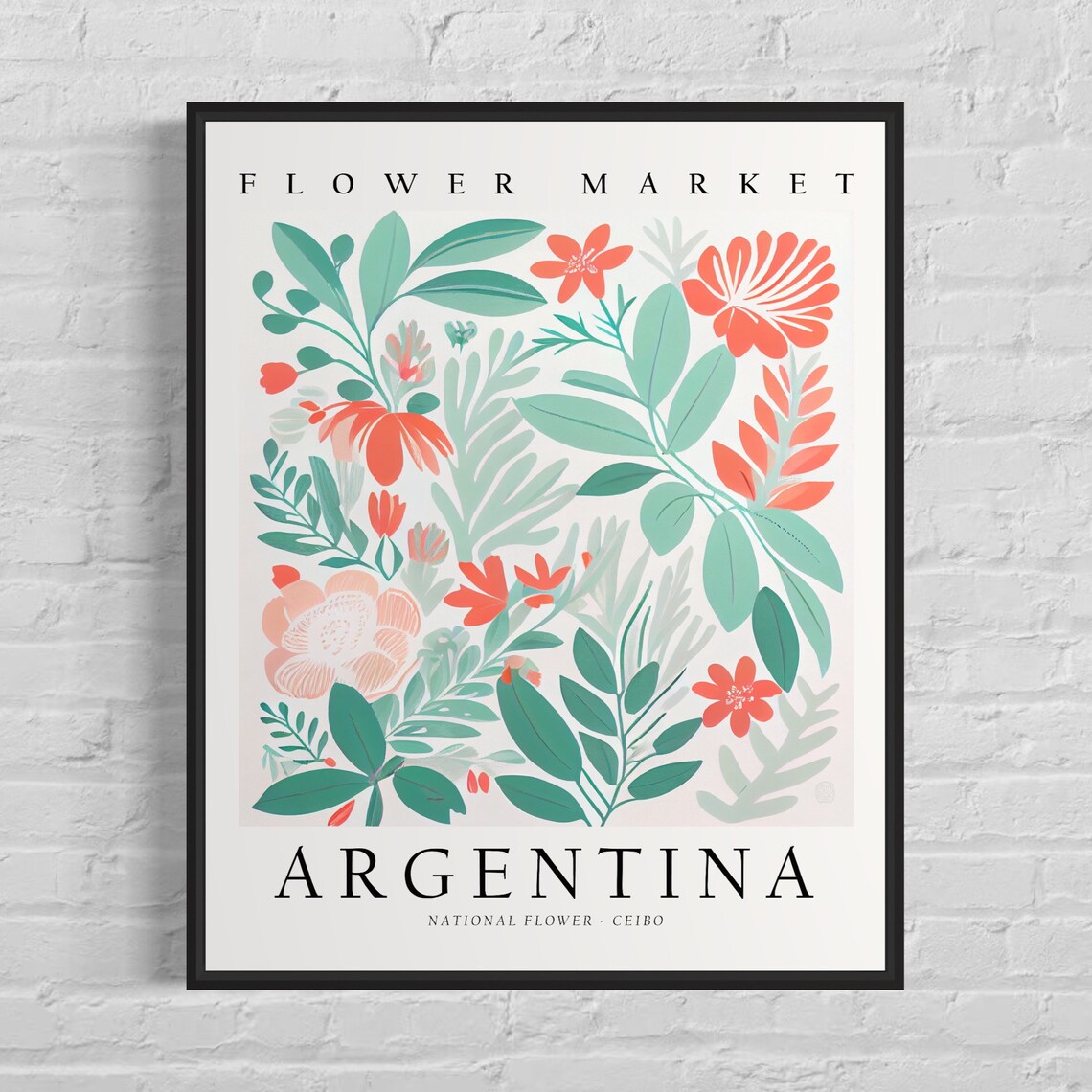 Argentina National Flower Ceibo Botanical Art Print