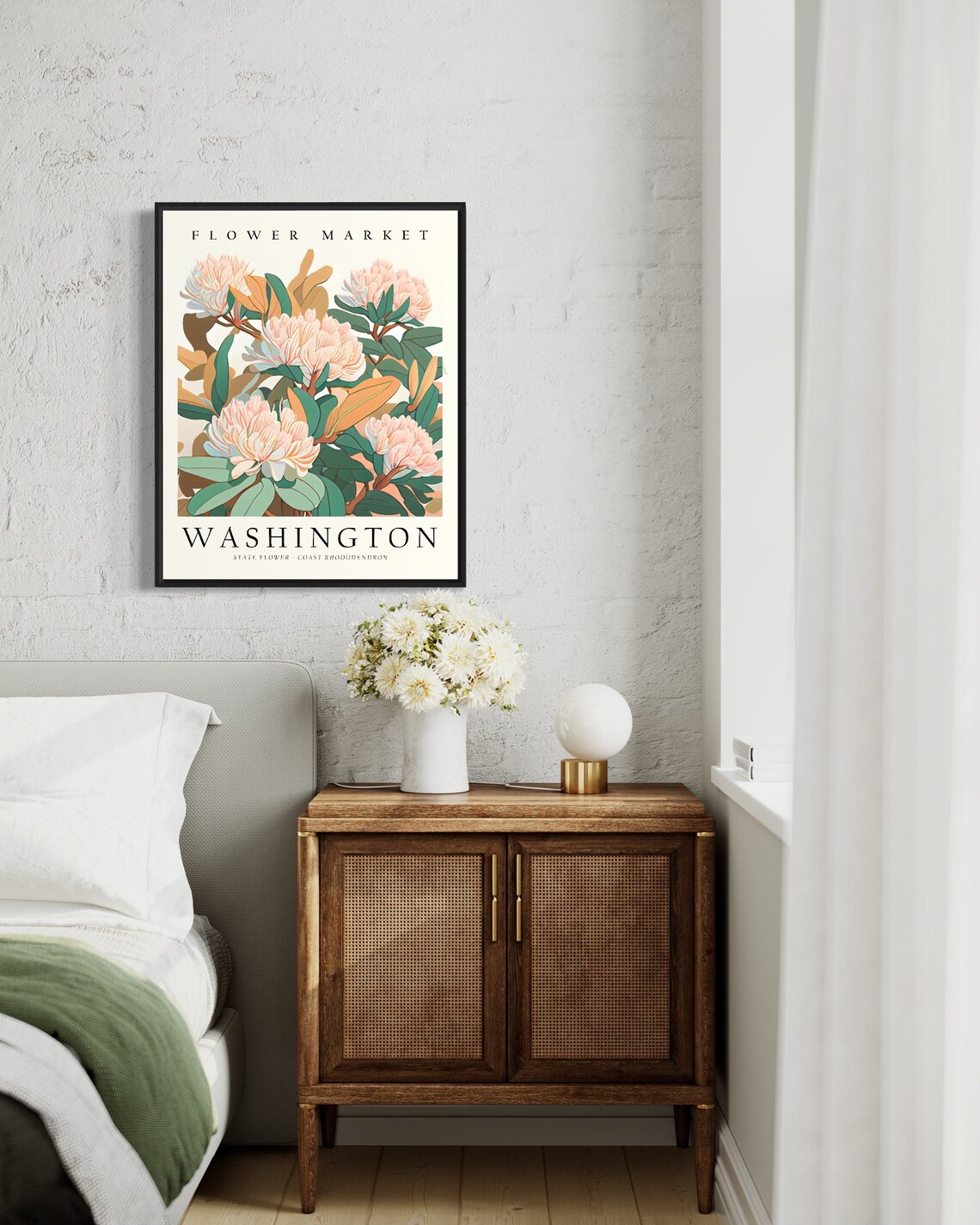 Washington State Flower Rhododendron, 1960s Art Print - Image 3