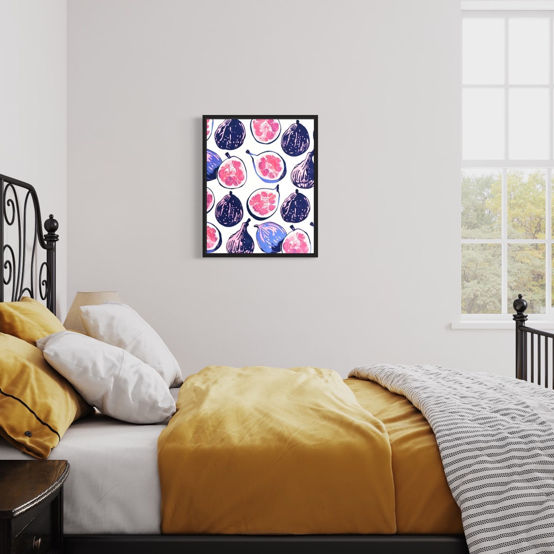 Fig Poster Art Print Kitchen Fruit Decor For Kitchen Dining Restaurant Neutral Food Pastel Artwork - Image 3