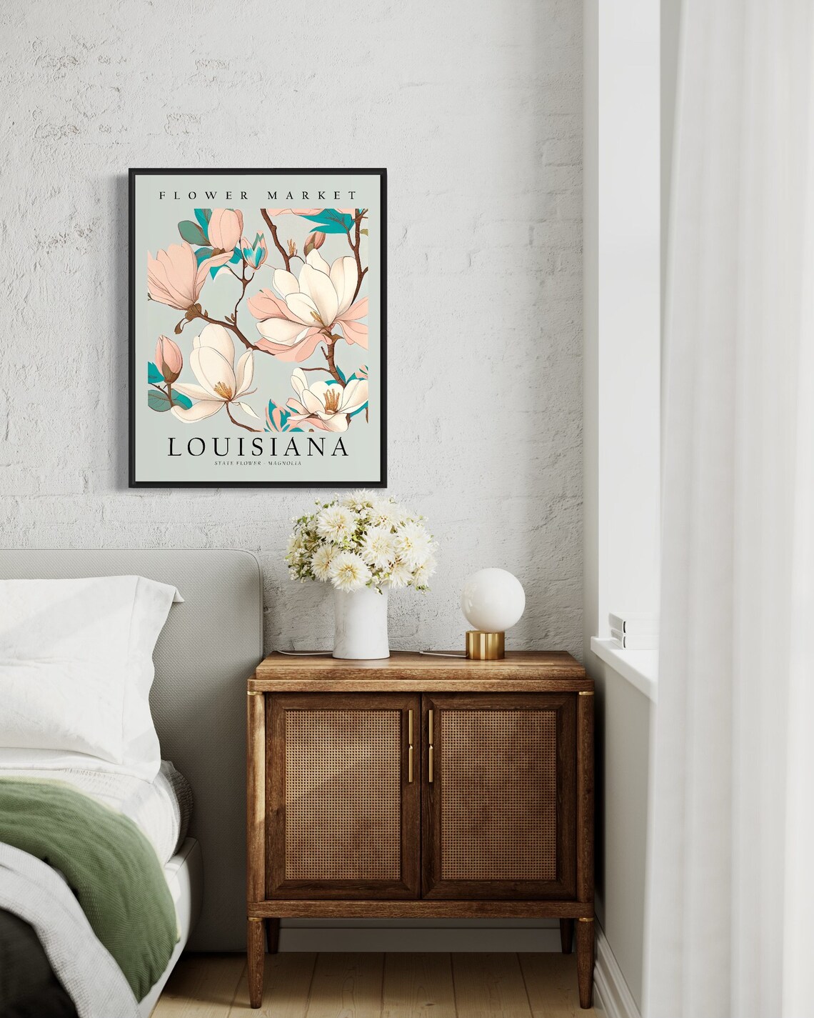 Louisiana State Flower Magnolia 1960s Botanical Art Print - Image 3