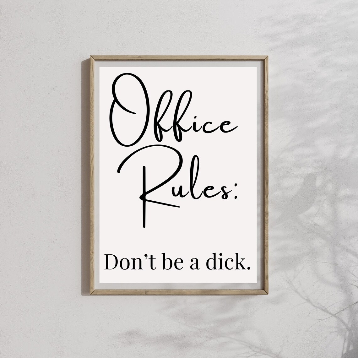 Office Rules: Dont Be A Dick, Funny Quote