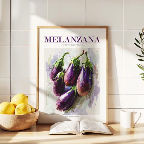 Aubergine Vintage Italian Kitchen Poster Print