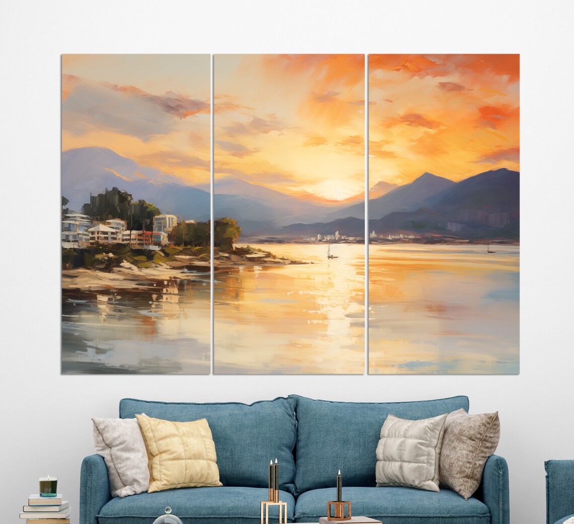 Florianopolis Brazil Bay Sunset Mountain Coast Sailboat Travel Poster - Image 3