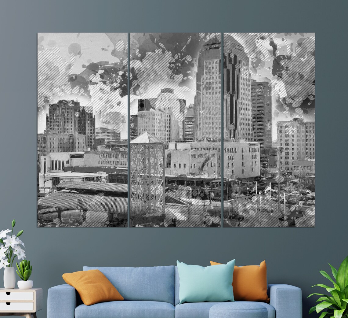 Shreveport Skyline Travel Poster, City Wall Art - Image 3
