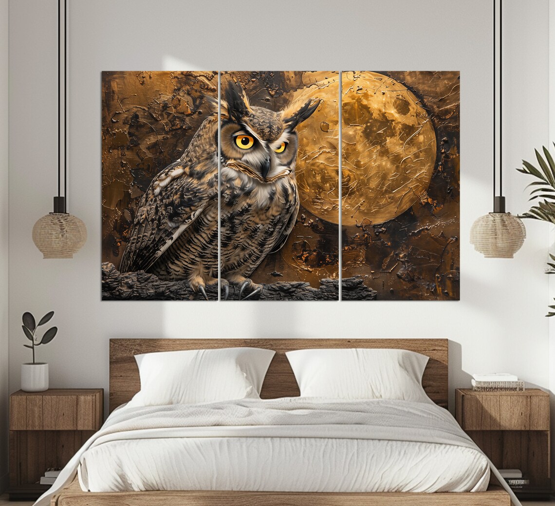 Owl Portrait Art Print, Wildlife Bird Wall Art - Image 2