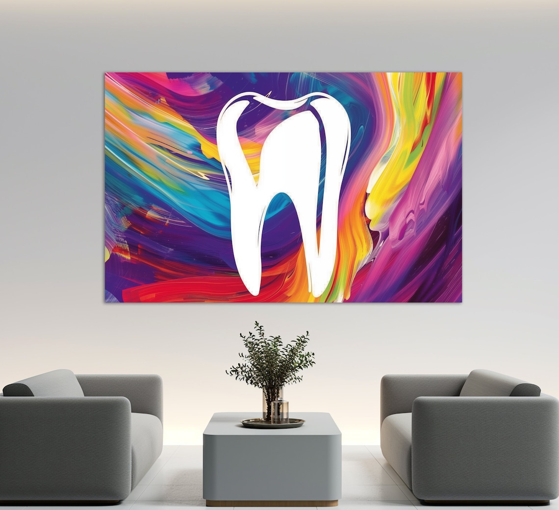 Dentistry Abstract Tooth Art Print, Dental Office Decor - Image 4