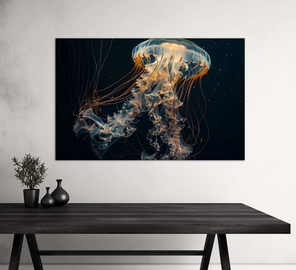 Abstract Jellyfish Underwater Art Print