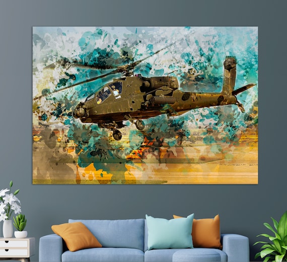 AH-64D Apache Longbow, Military Helicopter Art Print