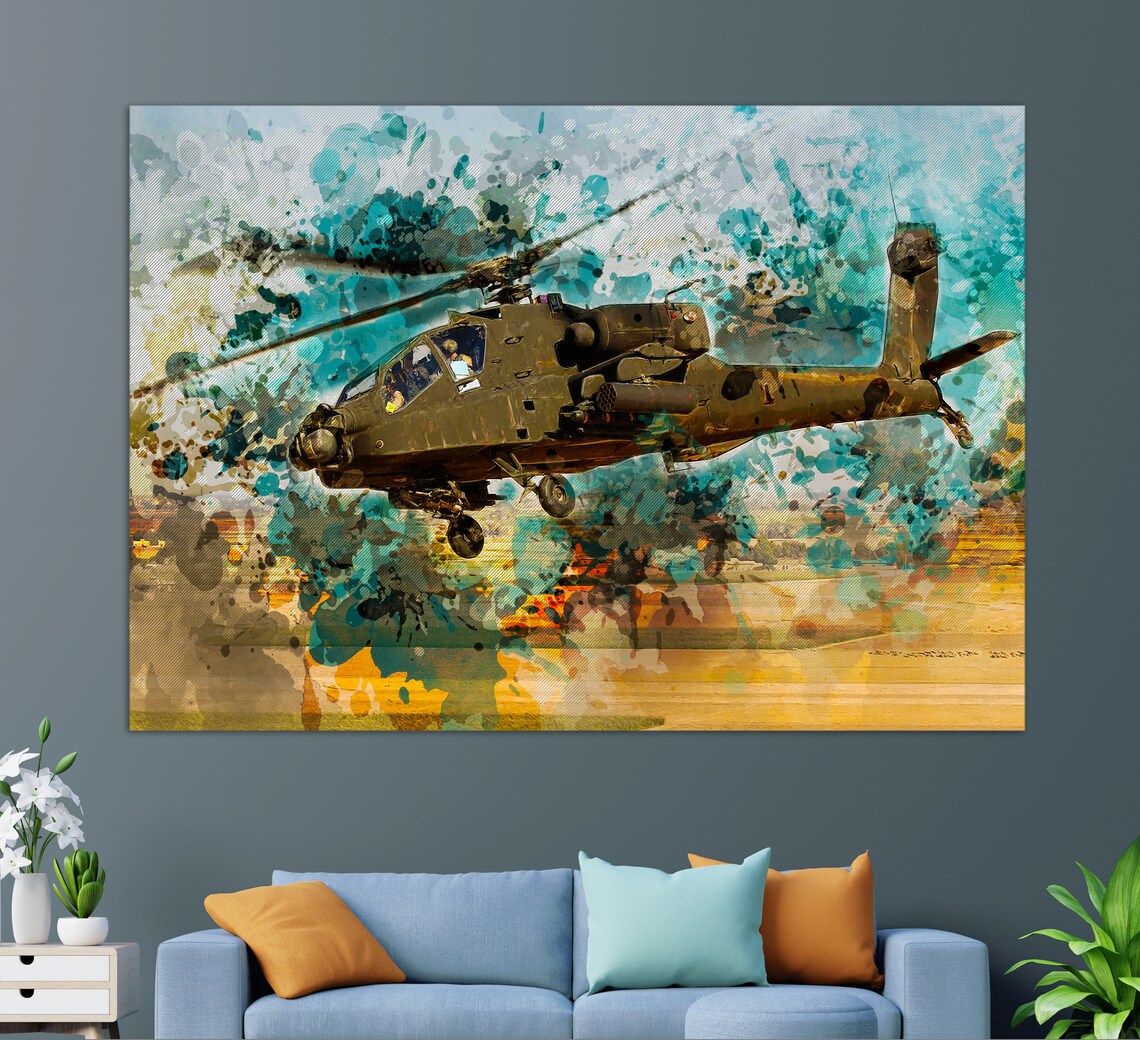 AH-64D Apache Longbow, Military Helicopter Art Print