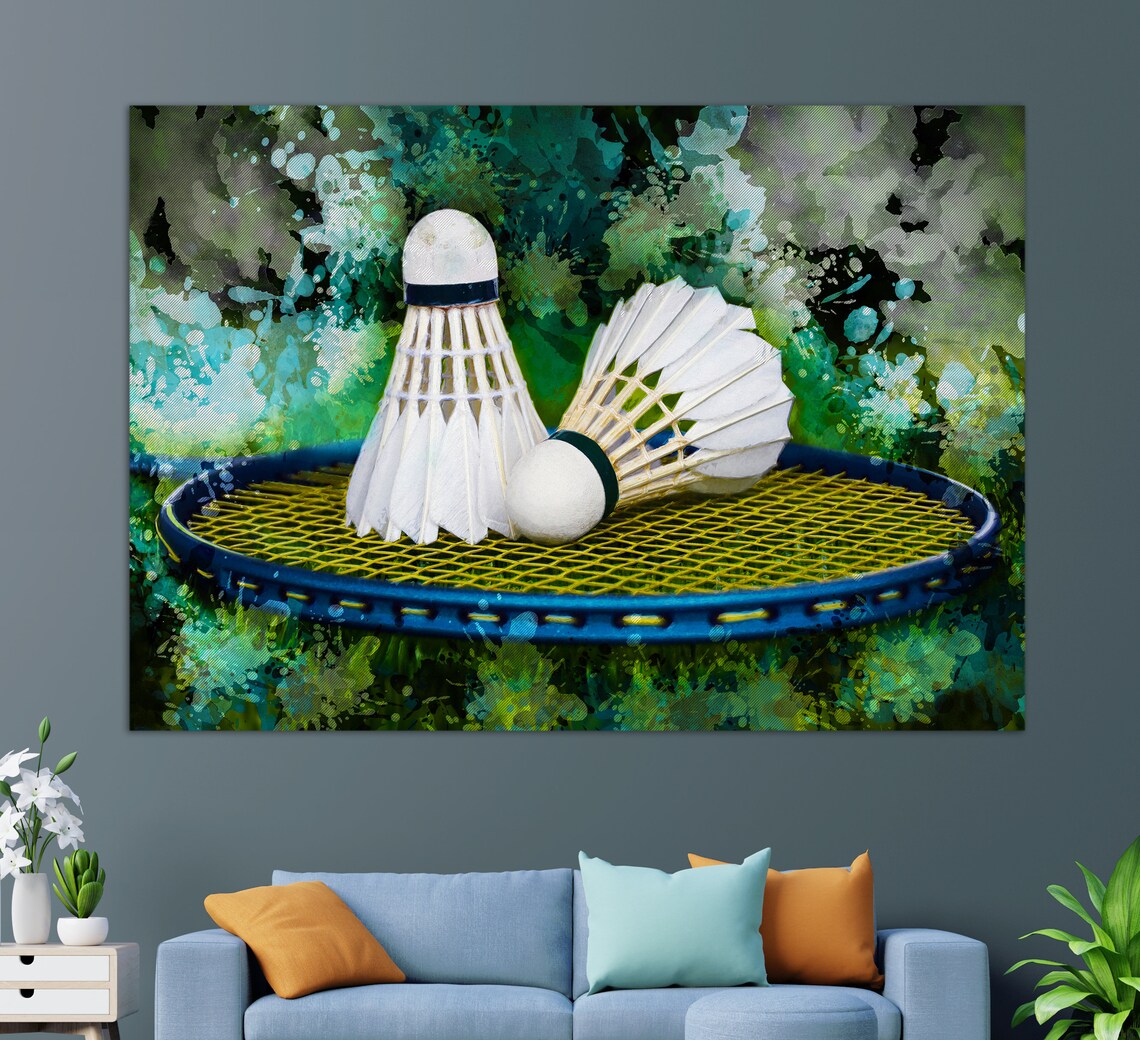 Badminton Abstract Art Print, Sports Gift Idea