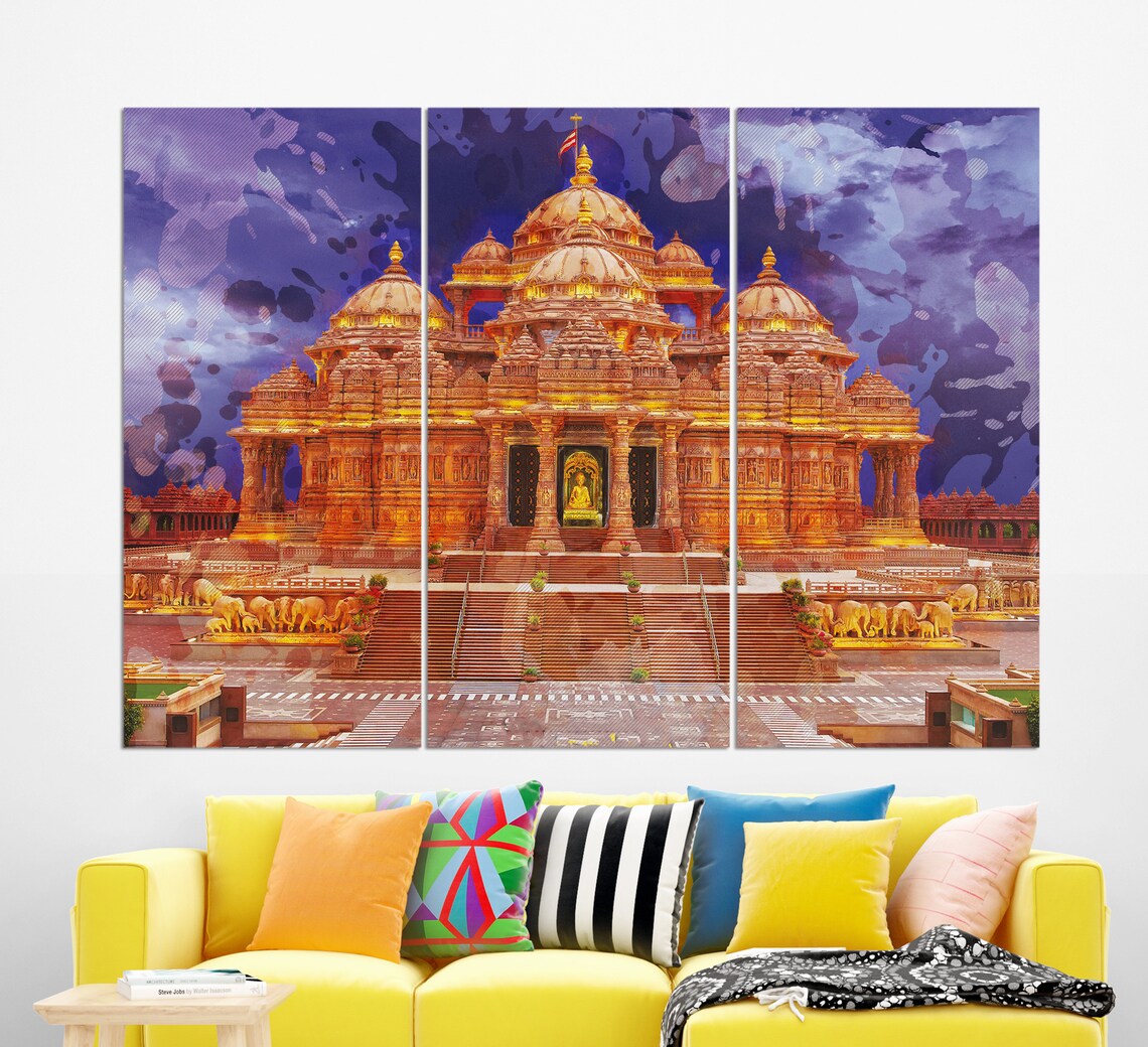 Akshardham Temple Delhi, India Travel Wall Art Print - Image 2