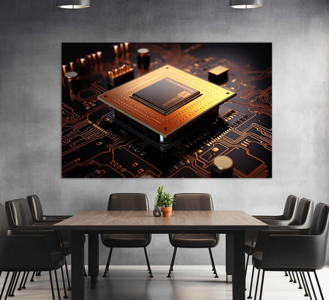 Micro Processor Technology Art Print, Engineer Office