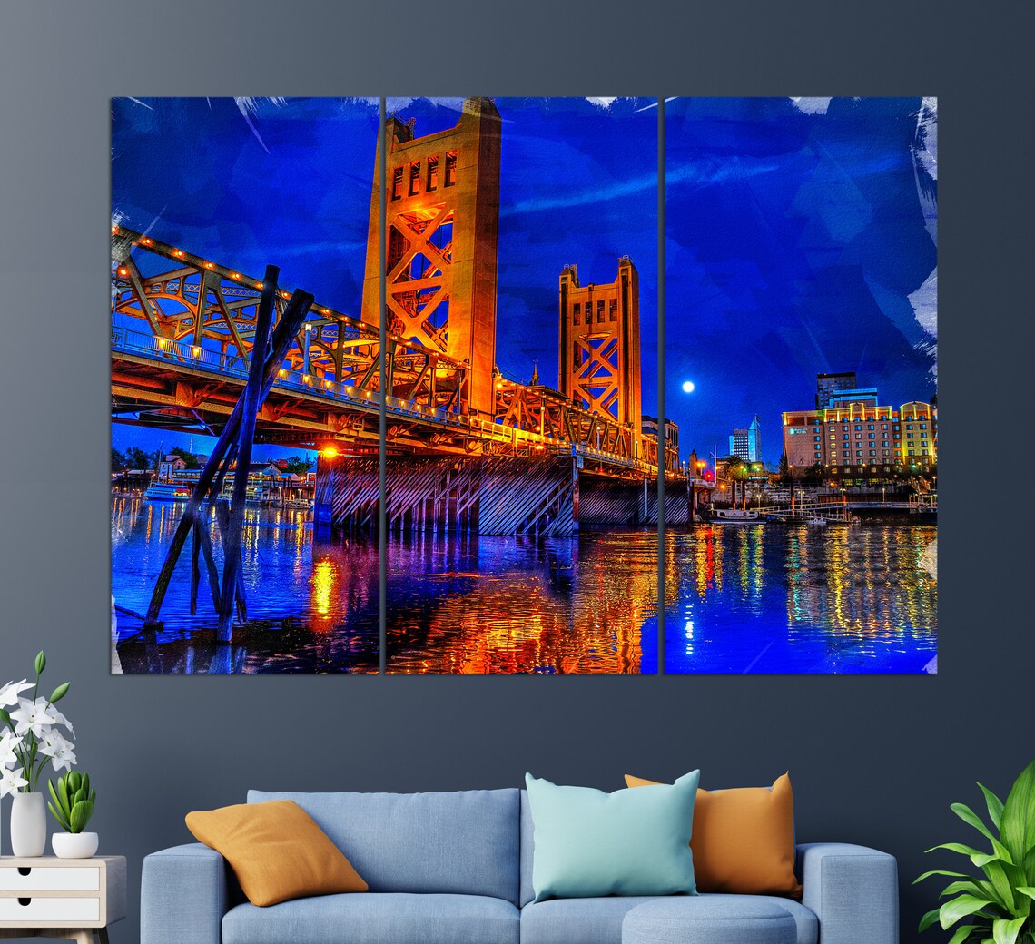 Sacramento Skyline Wall Art Print, California Travel
