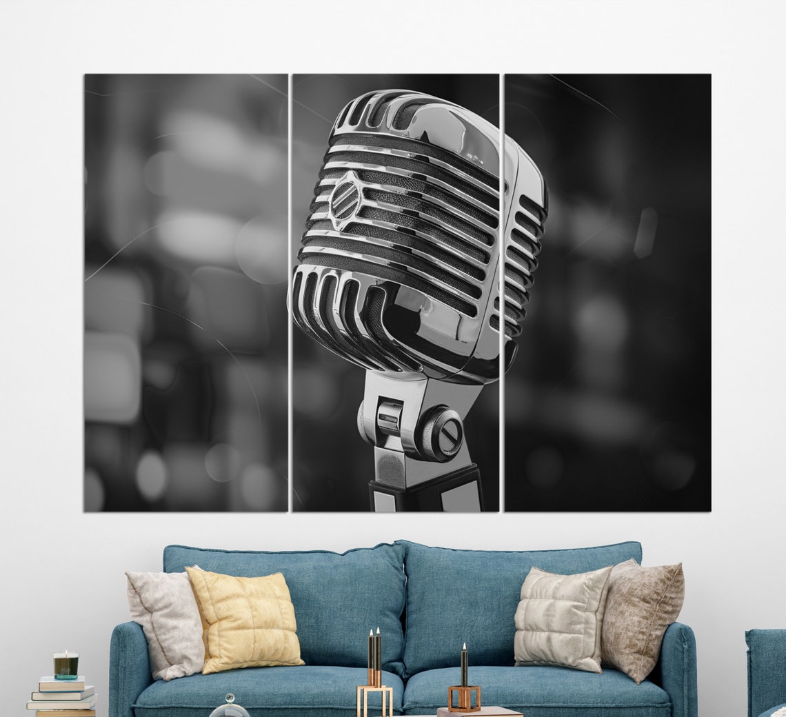 Vintage Microphone Art Print - Image 2