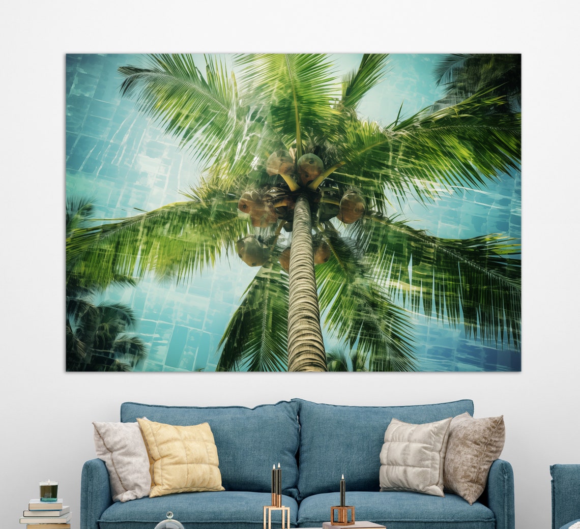 Tropical Palm Leaves Print Tropical Wall Art Palm Leaf Wall Art Jungle Leaves Palms Art