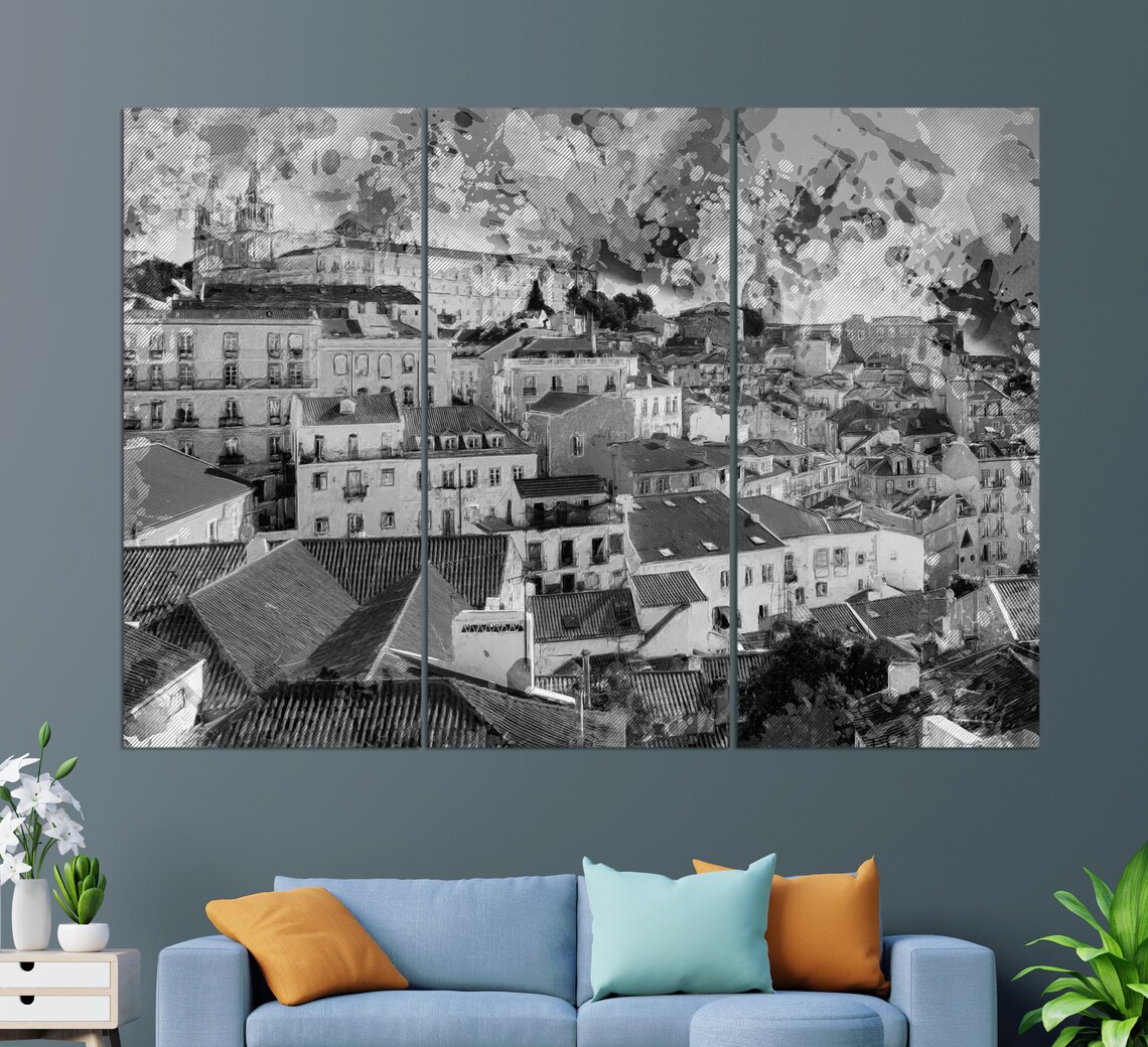 Lisbon Painting, Portugal Travel Poster Art Print - Image 2
