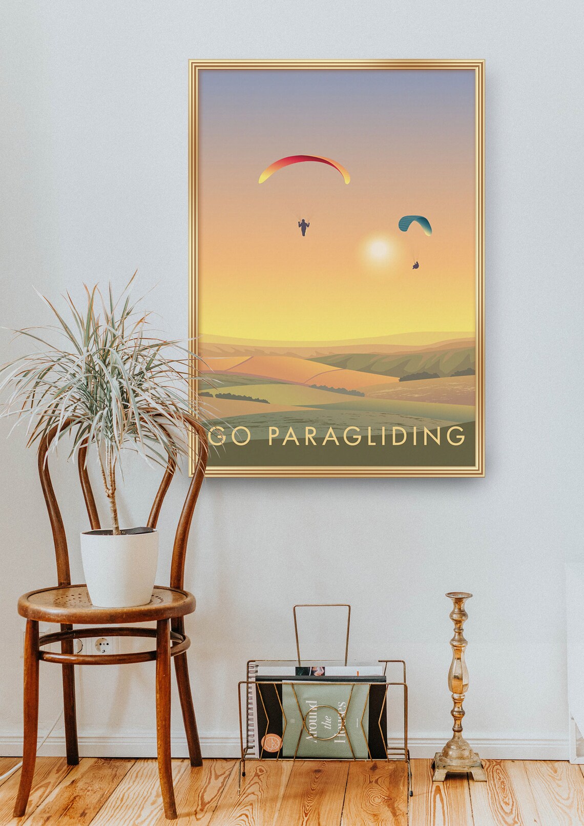 Go Paragliding Vintage Travel Poster, Adventure Sport - Image 2