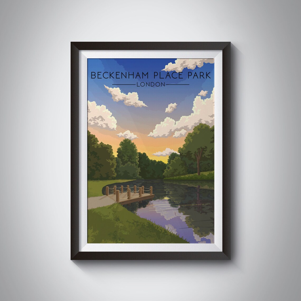 Beckenham Place Park Vintage Travel Poster Print
