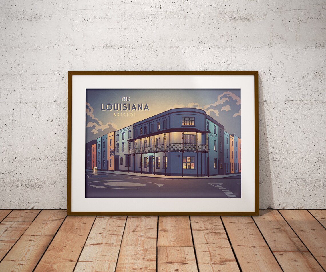 The Louisiana Bristol Live Music Venue Pub Architecture Travel Poster - Image 3