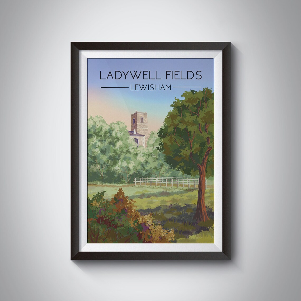 Ladywell Fields Lewisham London Travel Poster