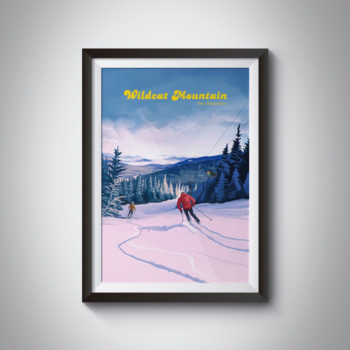 Wildcat Mountain Ski Resort Vintage Travel Poster