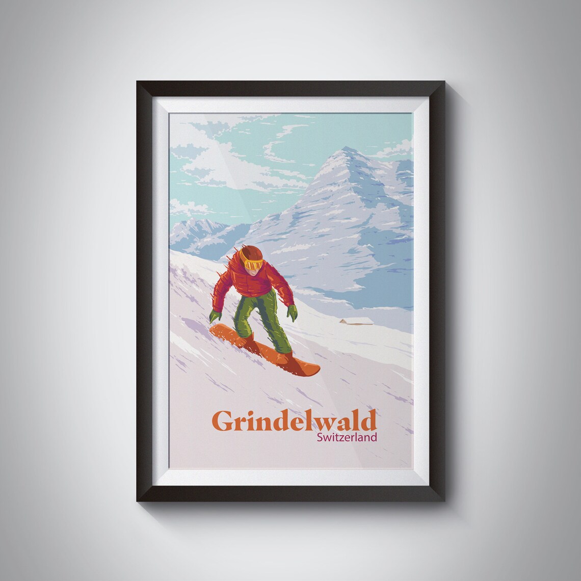 Grindelwald Switzerland Alpine Travel Poster Print