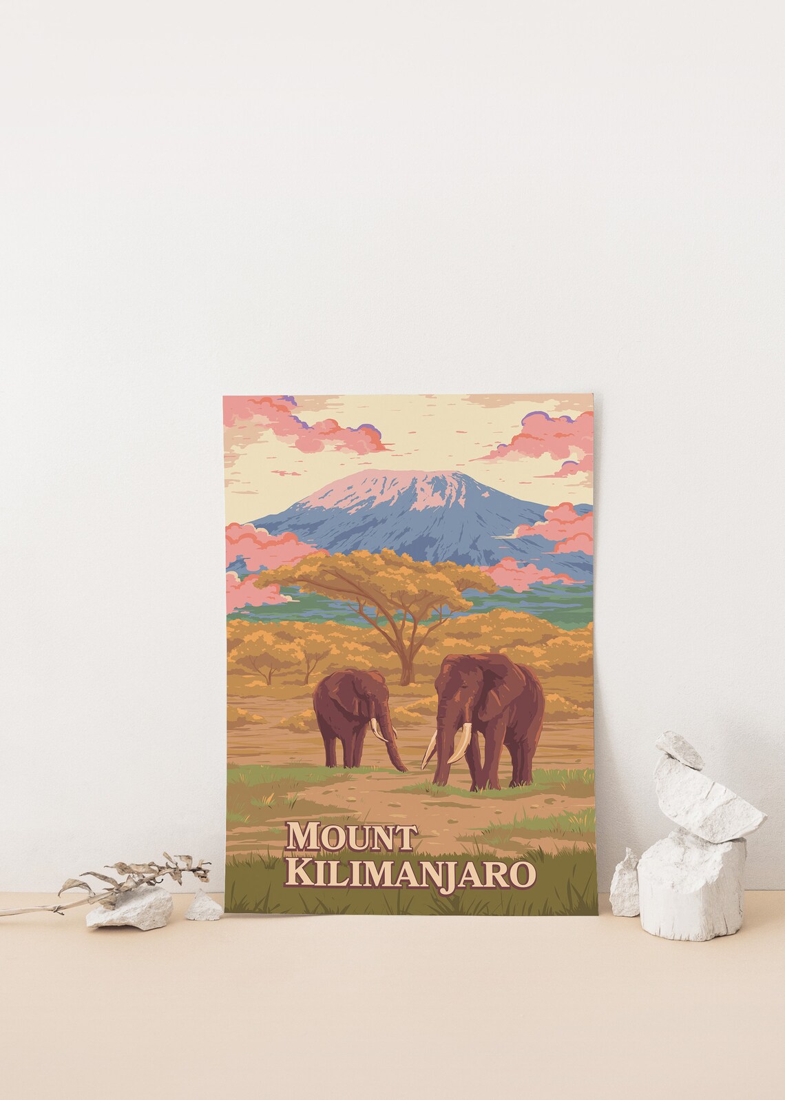Mount Kilimanjaro Travel Poster, Tanzania Mountain Art - Image 4
