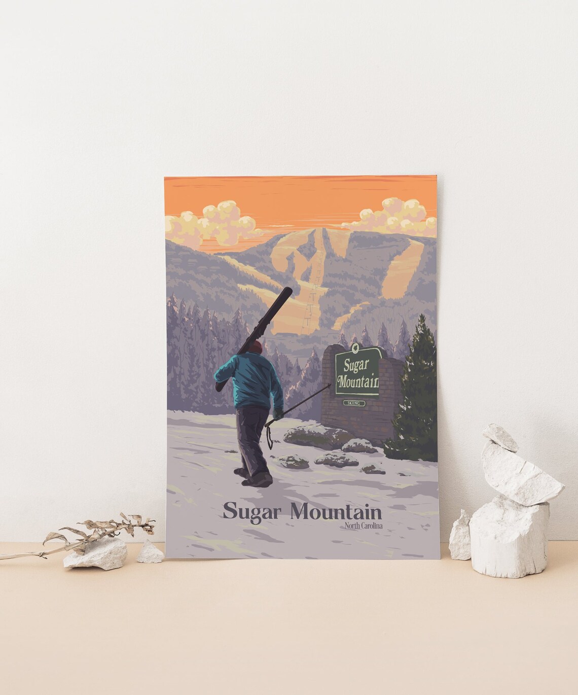 Sugar Mountain North Carolina Travel Poster, Appalachian Mountains - Image 4