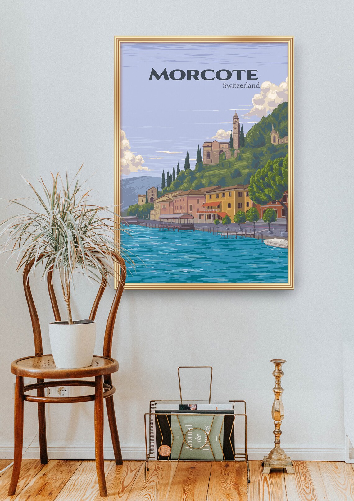 Morcote Switzerland Vintage Travel Poster, Lake Lugano - Image 2
