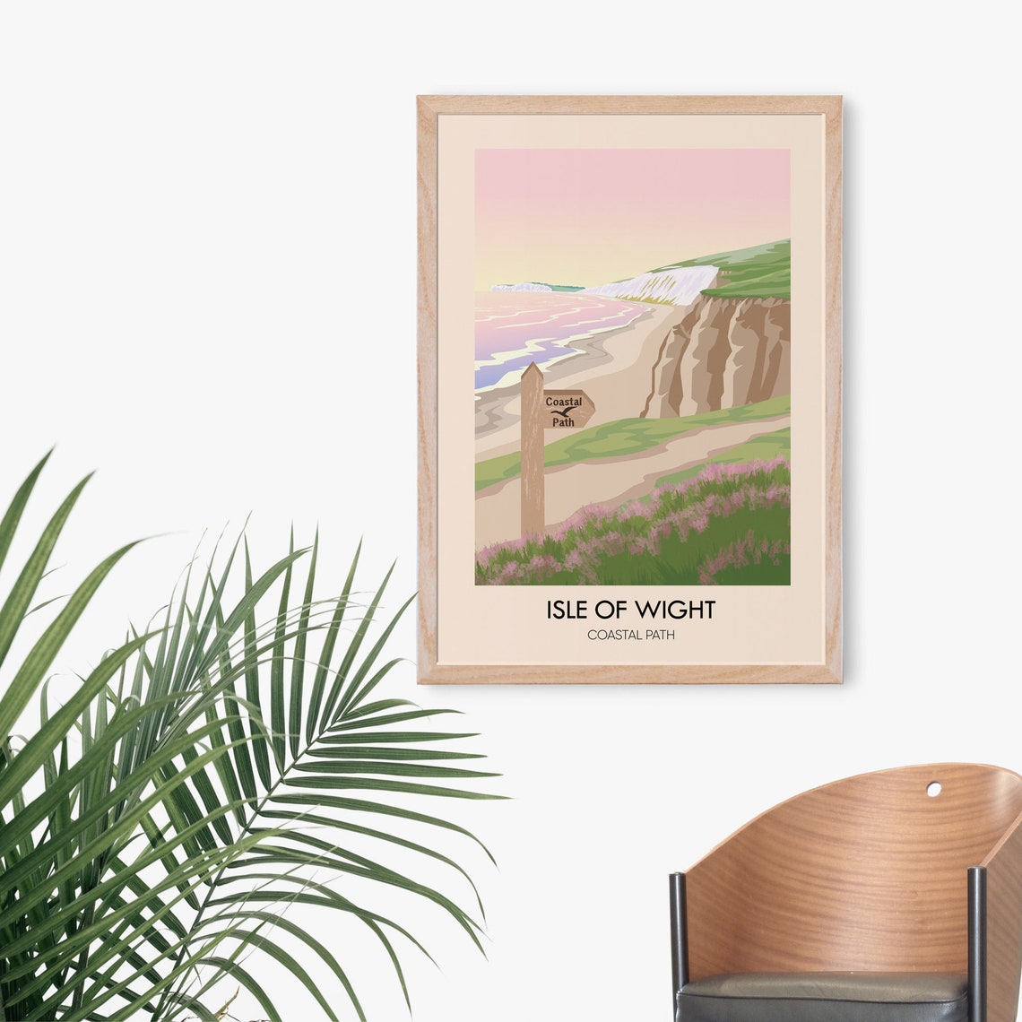 Isle of Wight Coastal Path White Chalk Cliffs Poster England Seaside Walk - Image 3