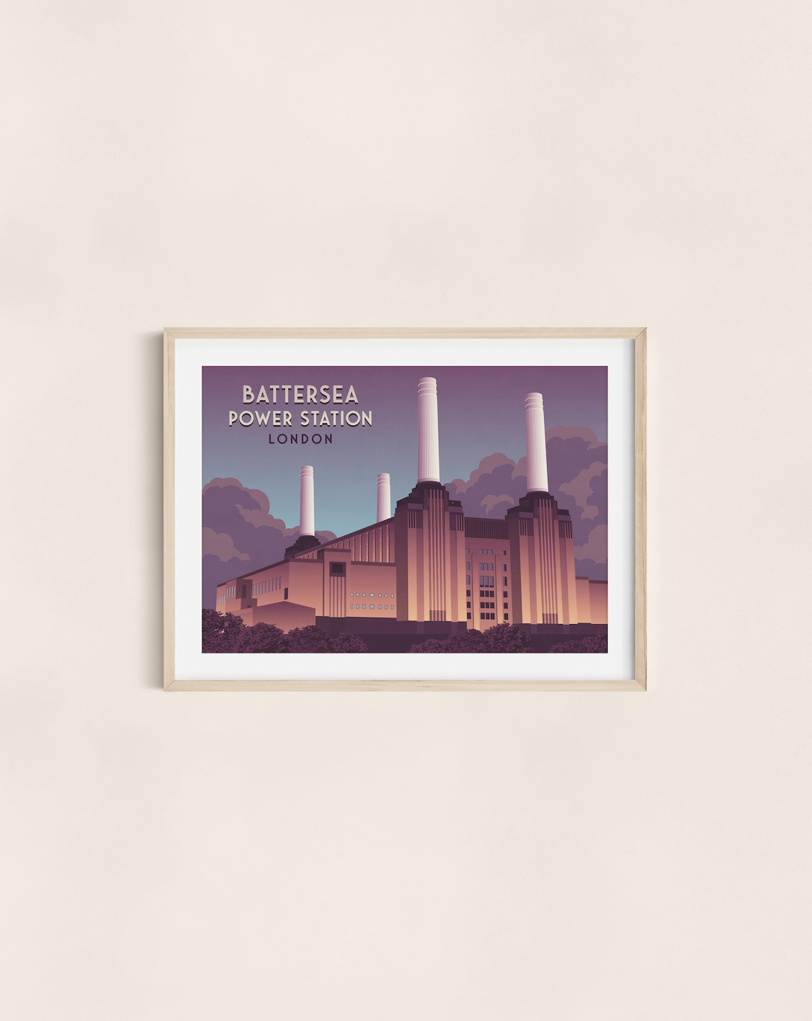 Battersea Power Station London Travel Poster, Retro - Image 3
