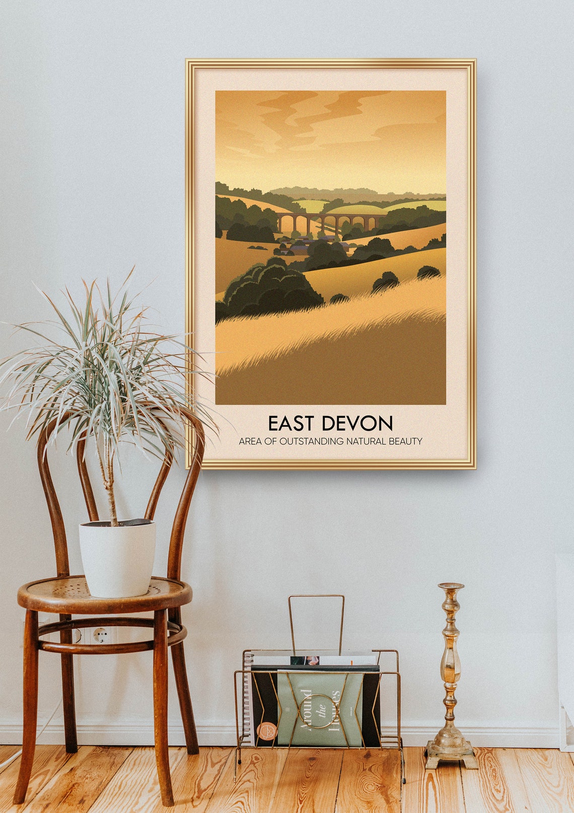 East Devon Viaduct Golden Rolling Hills Countryside Poster England - Image 2