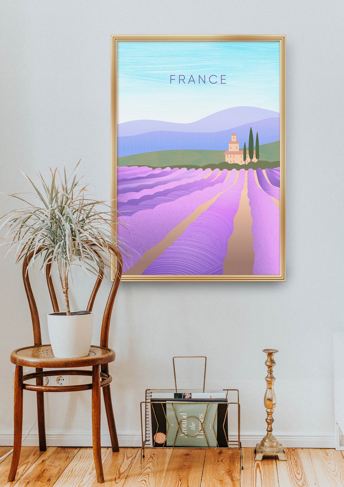 France Minimal Travel Poster Lavender Field Retro Travel Print Vintage French Wall Art South Of France Bordeaux Nice Marseille - Image 2