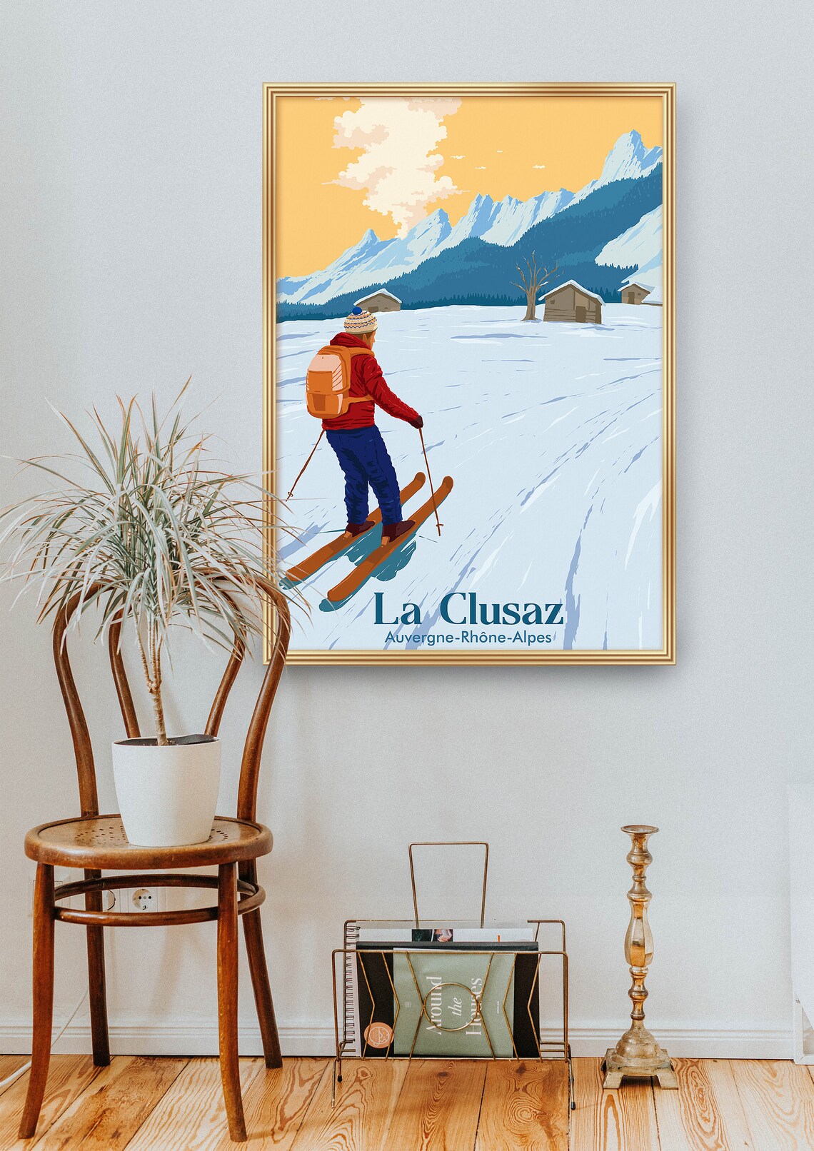 La Clusaz Vintage Ski Poster, French Alps Art Print - Image 2