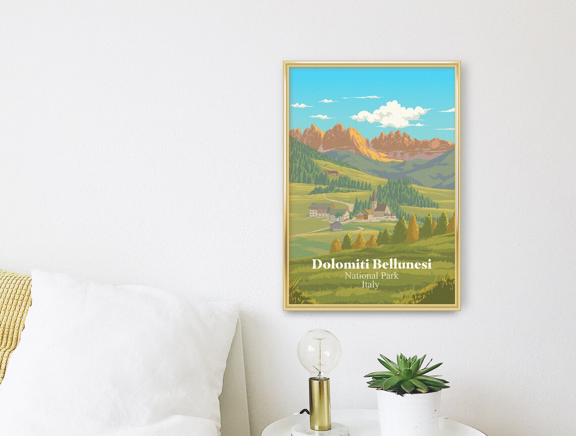 Dolomiti Bellunesi National Park Vintage Travel Poster - Image 3
