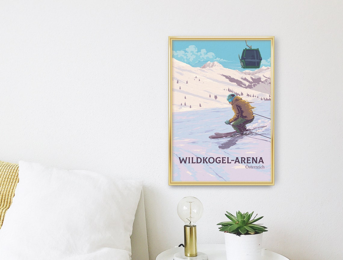 Wildkogel Arena Austria Alpine Ski Resort Vintage Travel Poster - Image 4