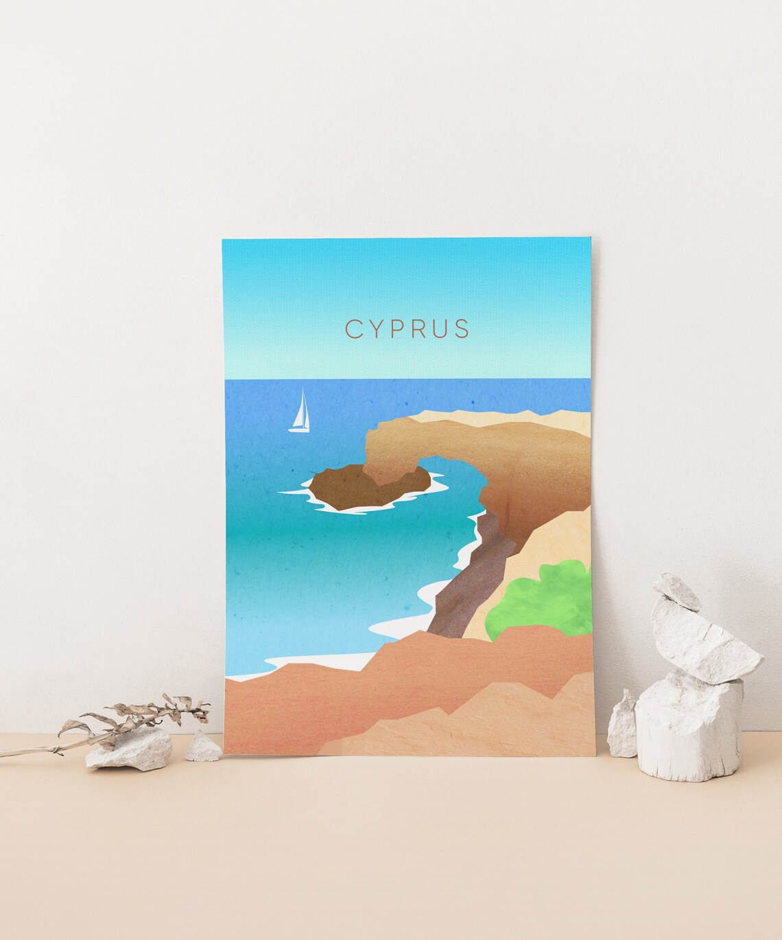 Cyprus Bridge of Lovers Mediterranean Coastal Rock Arch Poster - Image 4