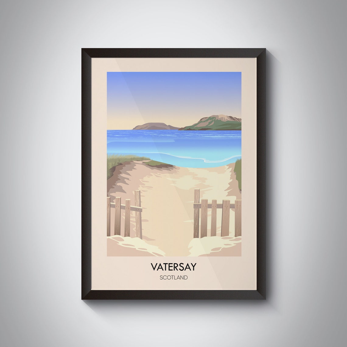 Vatersay Island Scotland Beach Path Outer Hebrides Travel Poster