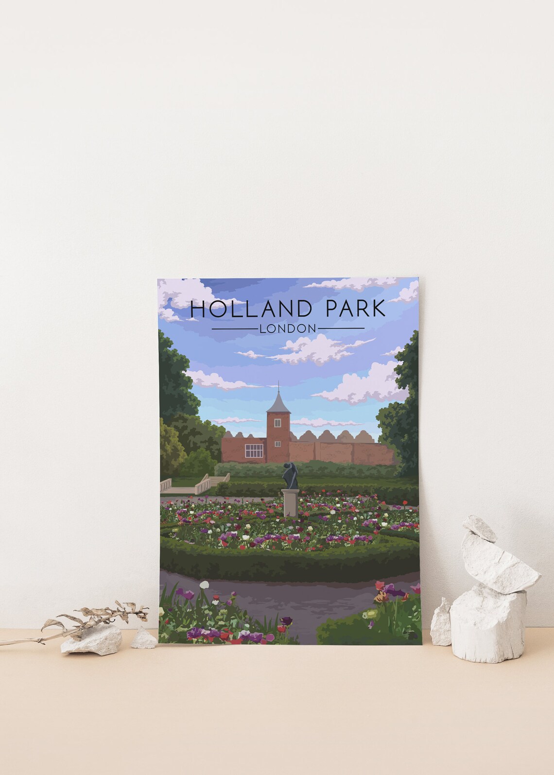 Holland Park London Flower Garden House Travel Poster Scenic Gift - Image 4