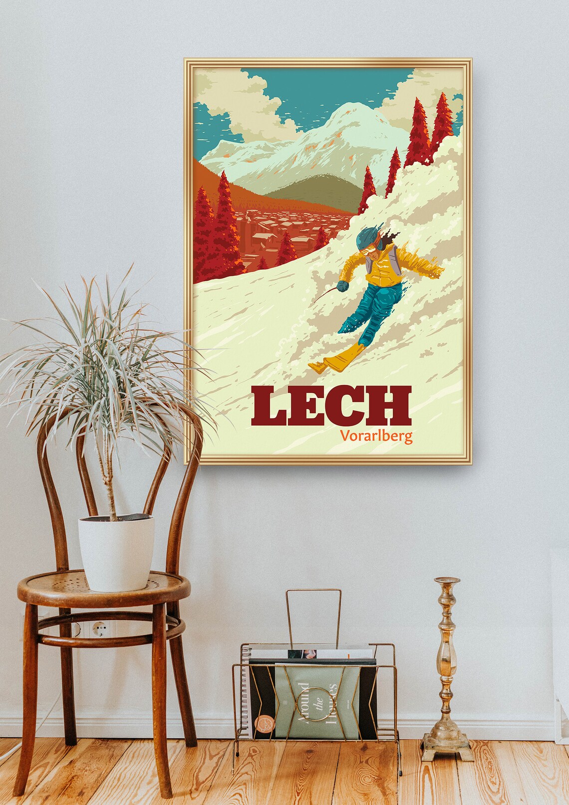 Lech Ski Resort Vintage Retro Travel Poster - Image 4