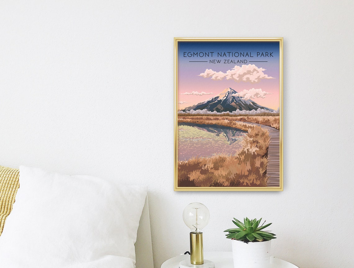 Egmont National Park New Zealand Mount Taranaki Twilight Poster - Image 3