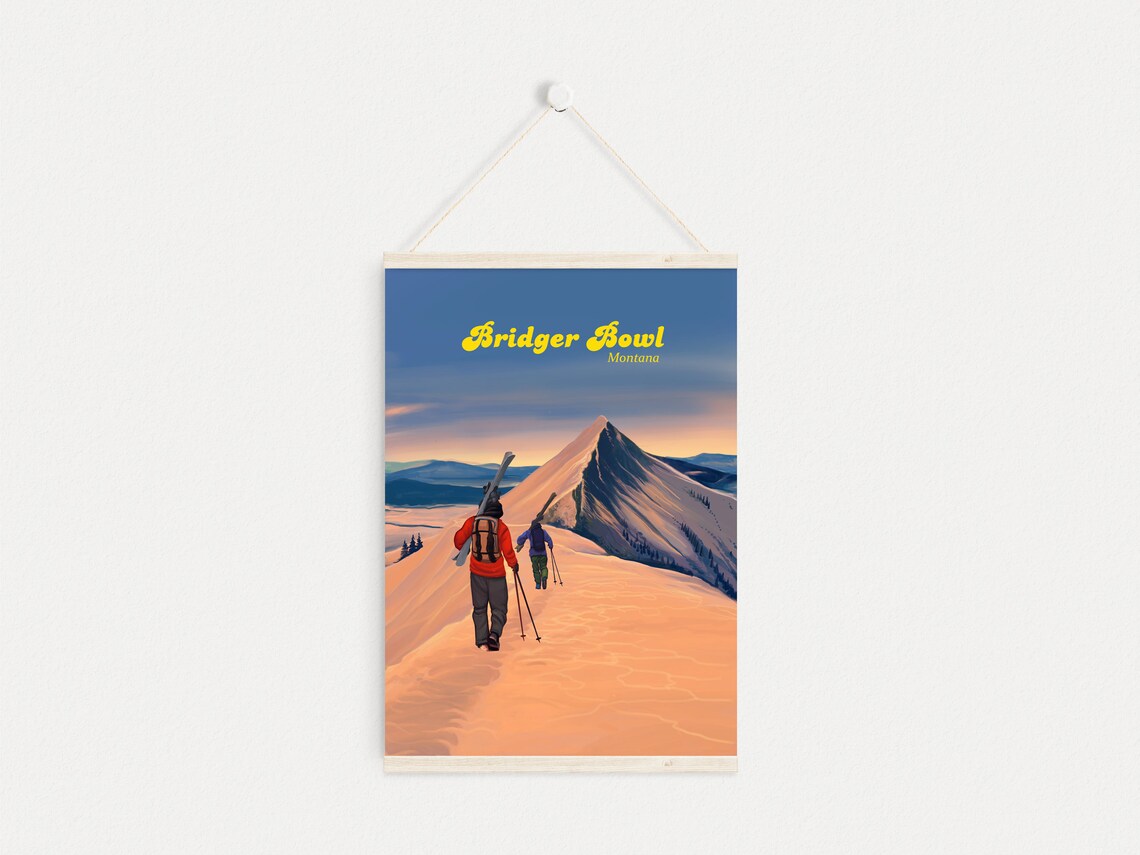 Bridger Bowl Vintage Ski Resort Travel Poster - Image 4