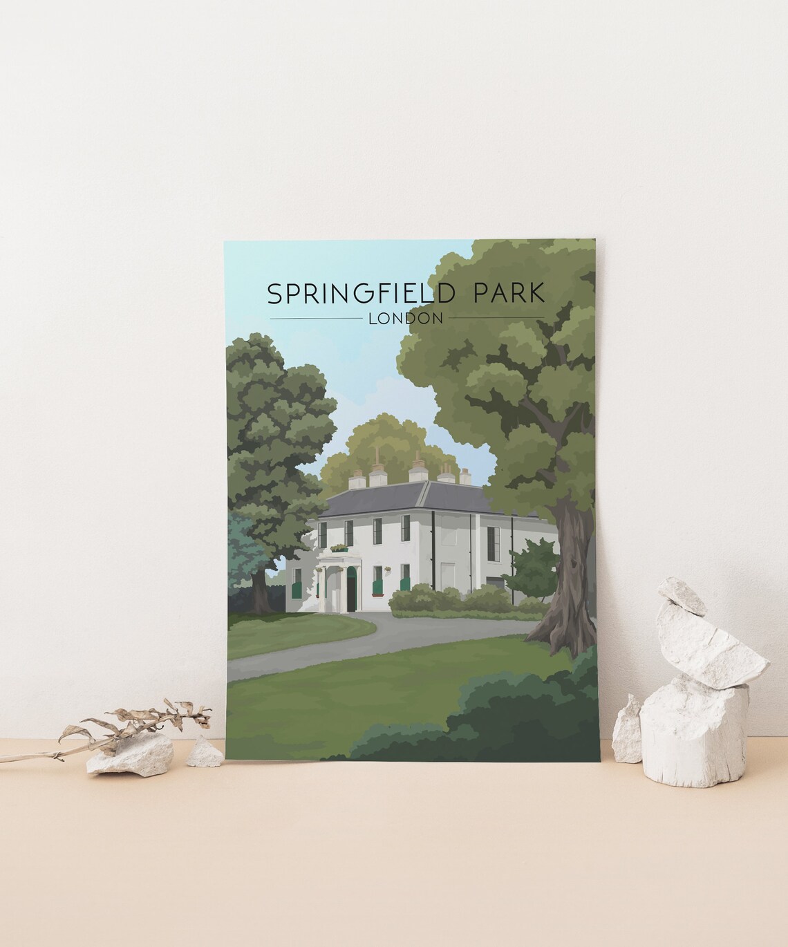 Springfield Park London Springfield House Garden Vintage Poster - Image 4